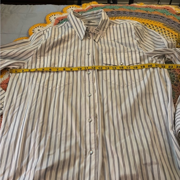 Madewell striped button up western style shirt - Picture 2 of 8